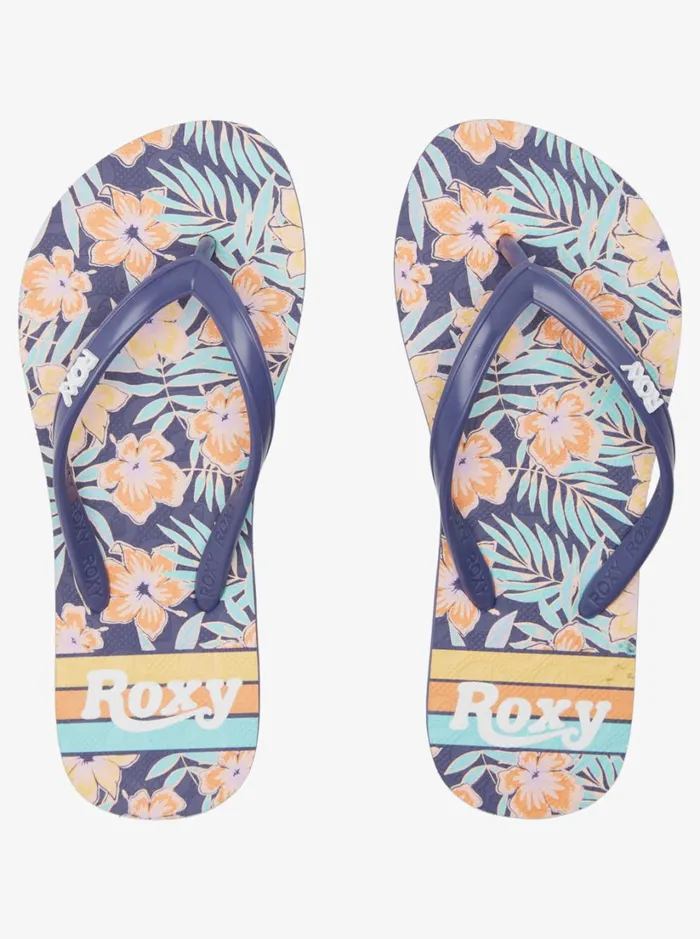 Roxy Shoes and Sandals Girl039s 416 Viva Stamp Sandals Shady Blueorange 8211 Women