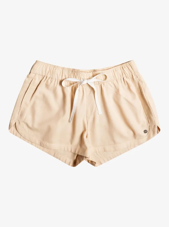 Roxy Shorts New Impossible Love Elasticized Shorts Ivory Cream 8211 Women