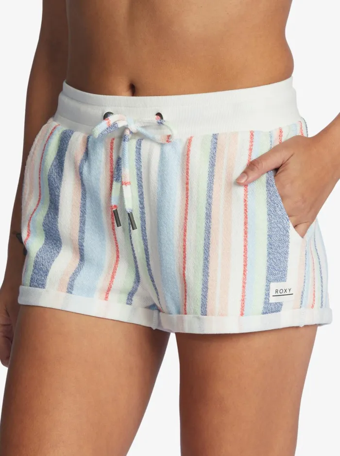 Roxy Shorts Waves And Rays Fleece Bottom Tapioca Tulum Stripe 8211 Women