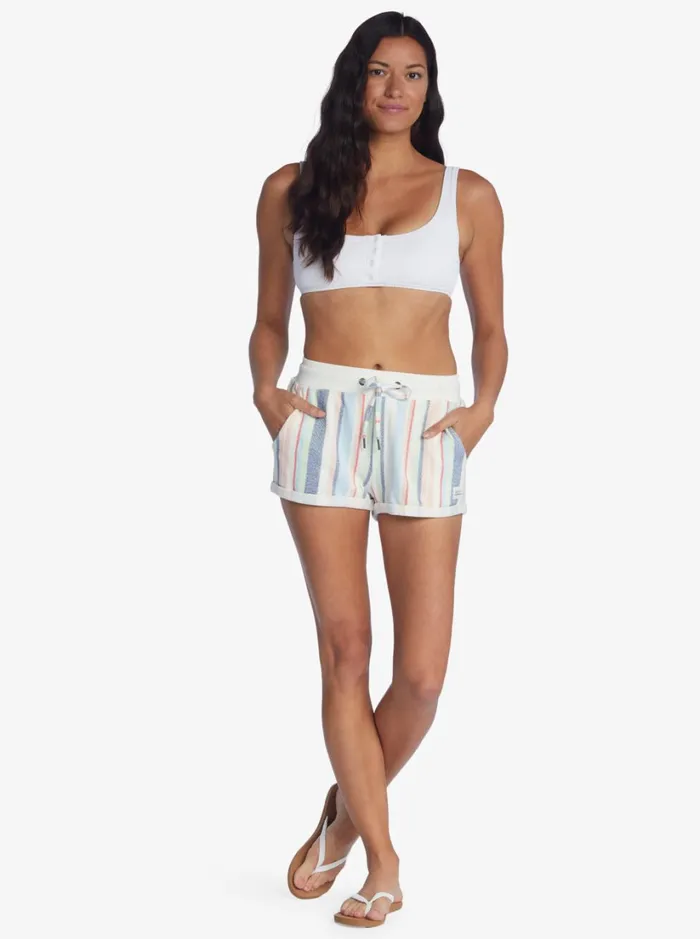 Roxy Shorts Waves And Rays Fleece Bottom Tapioca Tulum Stripe 8211 Women