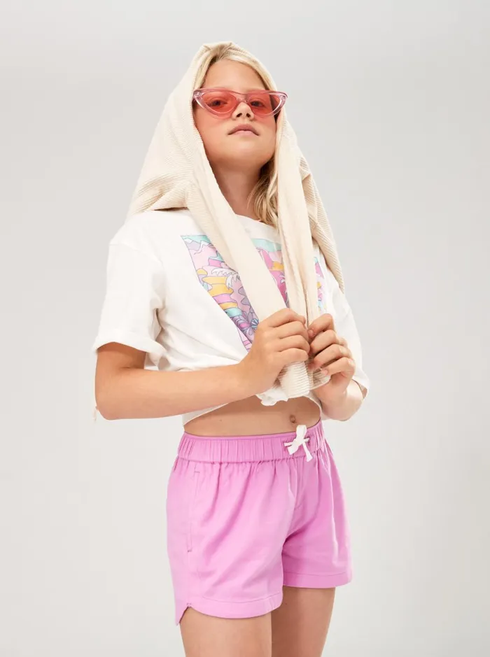 Roxy Skirts and Shorts Girl039s 416 Una Mattina Elastic Waist Shorts Opera Mauve 8211 Women