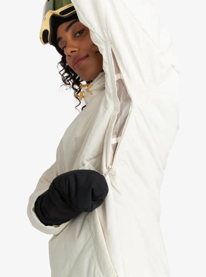 Roxy Snow Jackets Radiant Lines Overhead Technical Snow Jacket Egret 8211 Women
