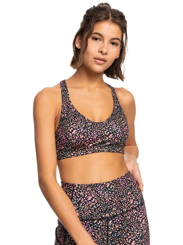 Roxy Sports Bras Heart Into It Sports Bra Anthracite Animal Dust 8211 Women