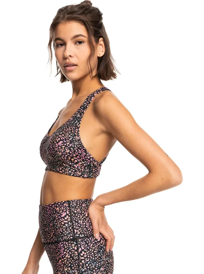 Roxy Sports Bras Heart Into It Sports Bra Anthracite Animal Dust 8211 Women