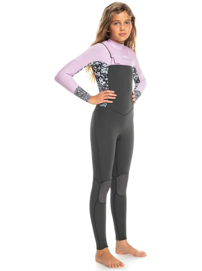 Roxy Surf Girl039s 816 32mm Swell Series Back Zip Wetsuit Jetorchid Bouquet 8211 Women