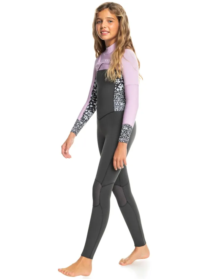 Roxy Surf Girl039s 816 32mm Swell Series Back Zip Wetsuit Jetorchid Bouquet 8211 Women