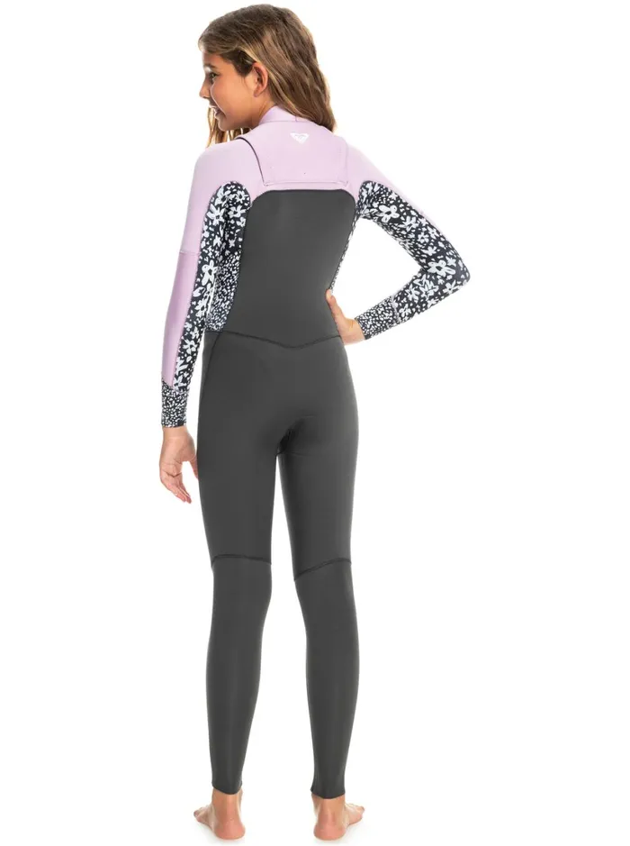 Roxy Surf Girl039s 816 32mm Swell Series Back Zip Wetsuit Jetorchid Bouquet 8211 Women