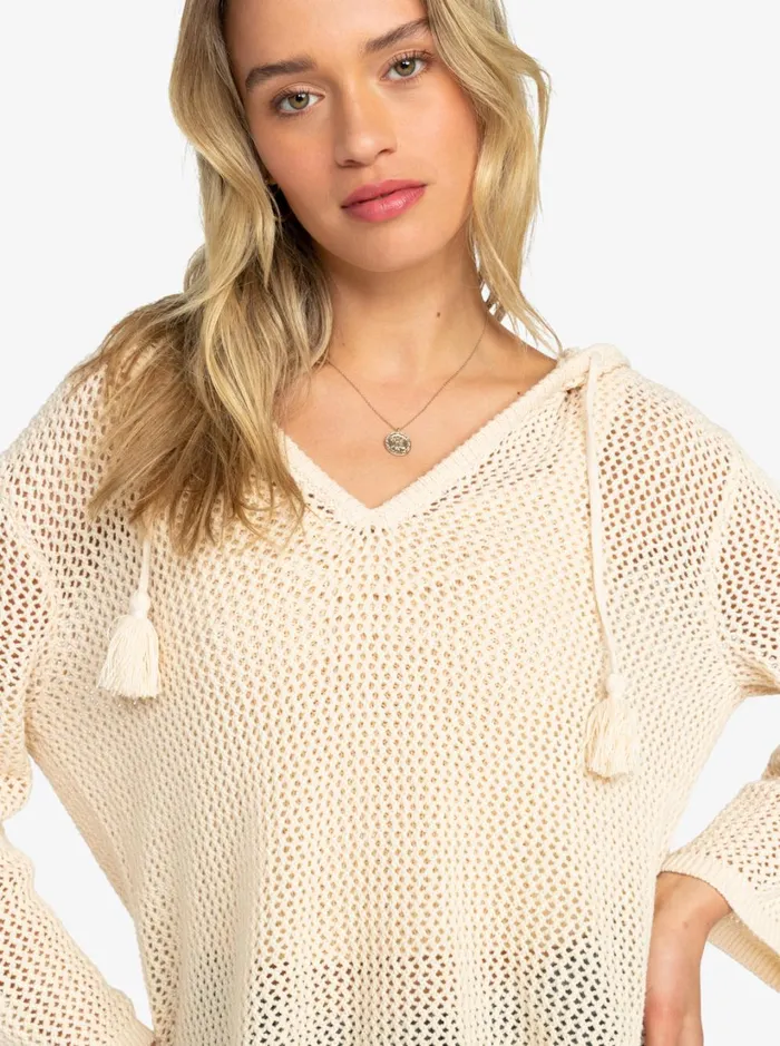 Roxy Sweaters After Beach Break Poncho Hoodie Tapioca 8211 Women