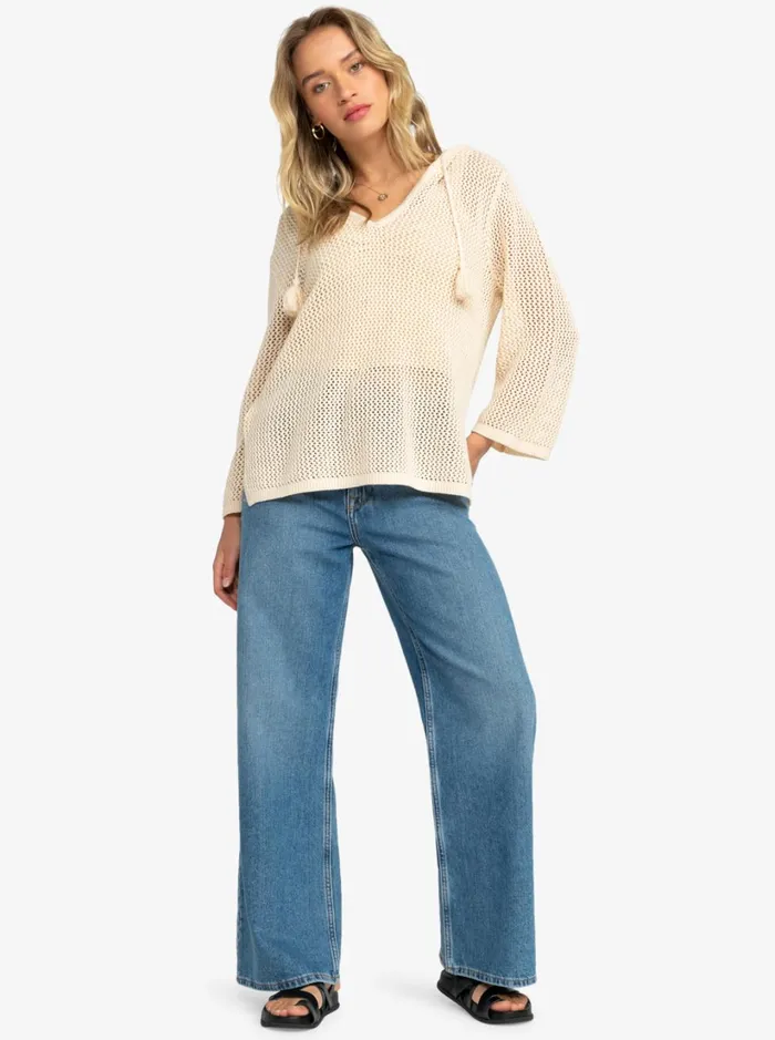 Roxy Sweaters After Beach Break Poncho Hoodie Tapioca 8211 Women