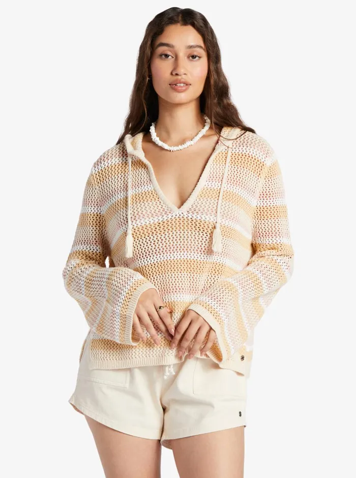 Roxy Sweaters Cropped After Beach Break Hoodie Tapioca Every Day Stripe 8211 Women Roxy Sweaters Cropped After Beach Break Hoodie Tapioca Every Day Stripe 8211 Women