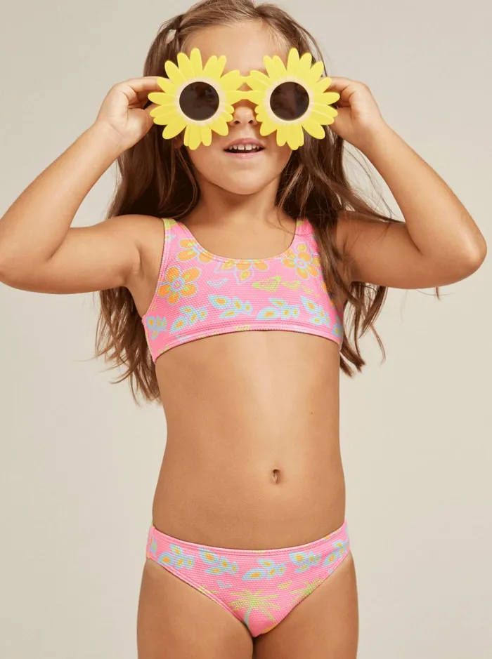 Roxy Swim Girl039s 27 Beach Day Together Two Piece Bralette Bikini Set Sachet Pink Beachy Bebe 8211 Women