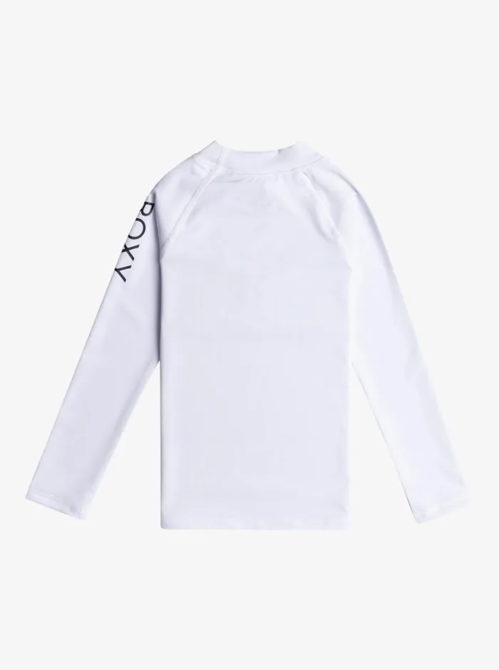 Roxy Swim Girl039s 27 Whole Hearted Long Sleeve UPF 50 Rashguard Bright White 8211 Women