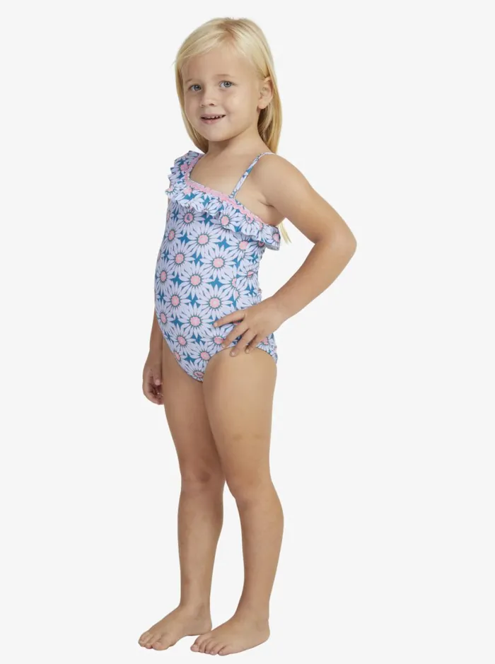 Roxy Swim Girls039 27 Bold Florals OnePiece Swimsuit Crystal Teal Sol Flower 8211 Women