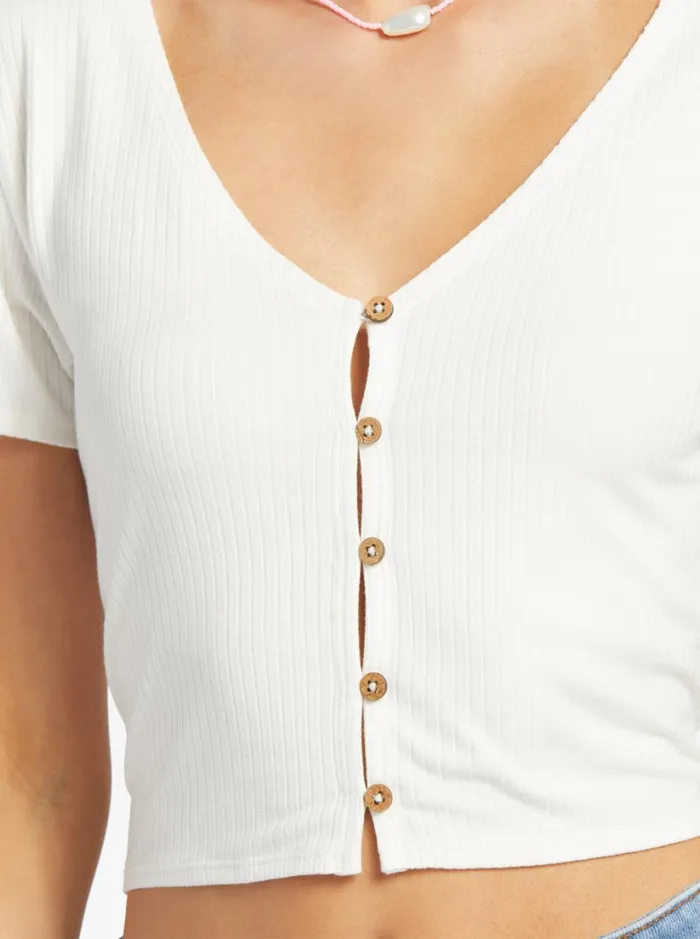 Roxy Tops Born With It Crop Top Snow White 8211 Women