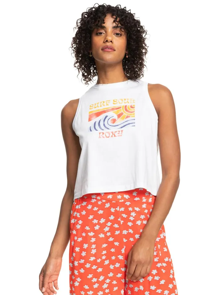 Roxy Tops Moonlight Serenade Cropped Tank Top Bright White 8211 Women