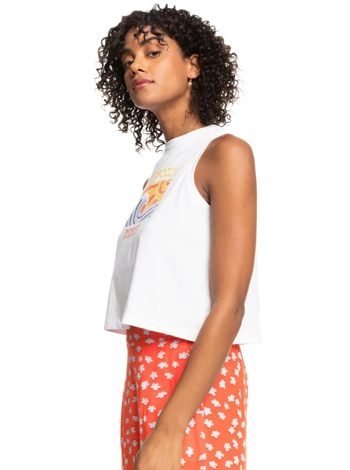 Roxy Tops Moonlight Serenade Cropped Tank Top Bright White 8211 Women