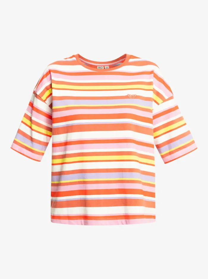 Roxy Tops SurfKindKate TShirt Vermillon Sun Struck Stripe 8211 Women