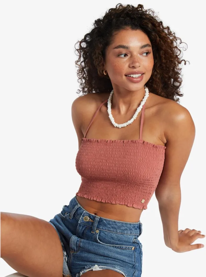 Roxy Tops Warm Waters Bandeau Top Cedar Wood 8211 Women