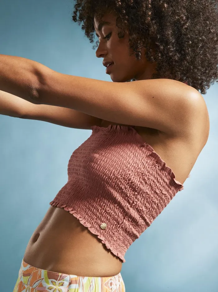 Roxy Tops Warm Waters Bandeau Top Cedar Wood 8211 Women