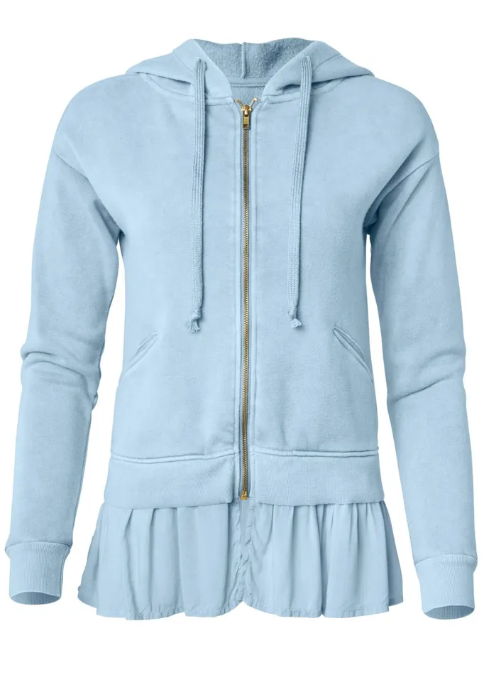RUFFLE HEM LOUNGE JACKET Light Blue Women VENUS Jackets