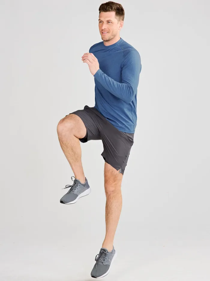 Running Training Men Tasc Performance Carrollton Long Sleeve Fitness TShirt Jaspe
