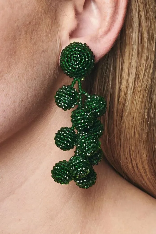 Sachin and Babi Coconuts Earrings 8211 Faceted Beads Emerald Women Earrings