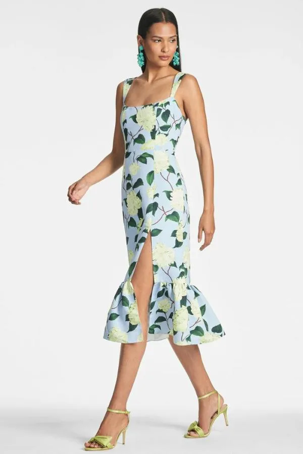 Sachin and Babi Laura Dress 8211 Sky Citrine Peonies Sky Citrine Peonies Women Sheath