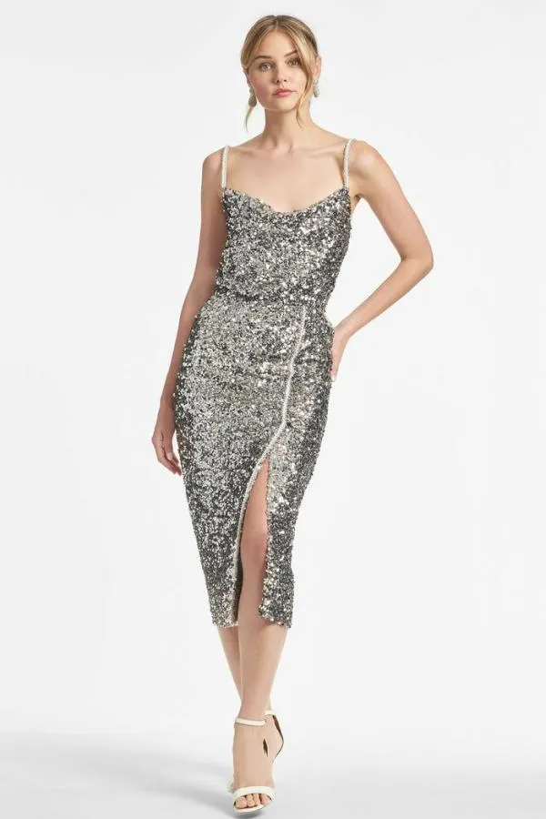 Sachin and Babi Leta Top 8211 Silver Silver Women Matching Sets