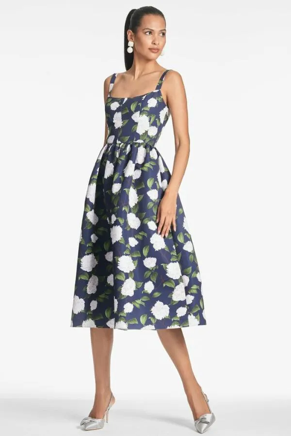 Sachin and Babi Olena Dress 8211 NavyIvory Moonlit Garden Navyivory Moonlit Garden Women Midi
