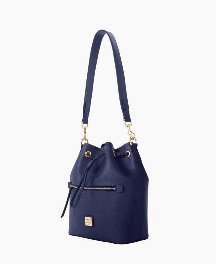 Saffiano Drawstring Marine Woman Dooney and Bourke Shoulder Bags Saffiano Drawstring Marine Woman Dooney and Bourke Shoulder Bags