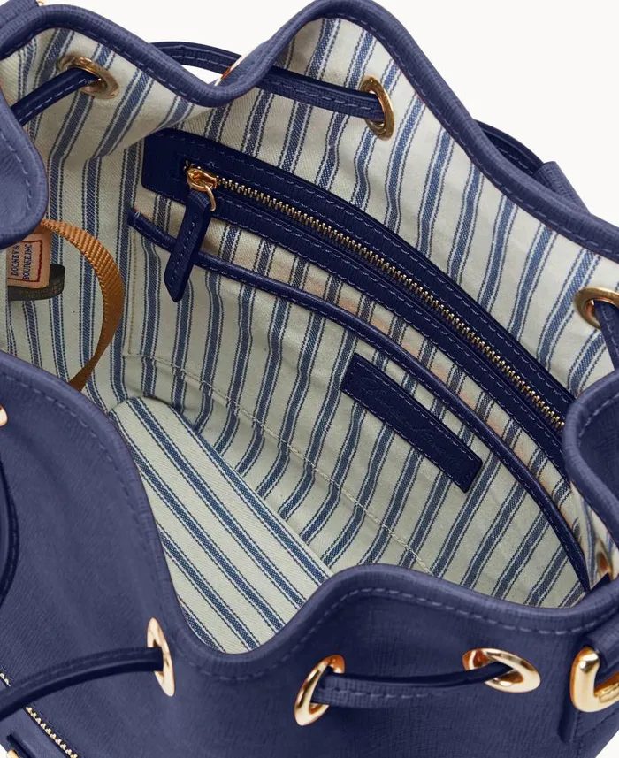 Saffiano Drawstring Marine Woman Dooney and Bourke Shoulder Bags Saffiano Drawstring Marine Woman Dooney and Bourke Shoulder Bags