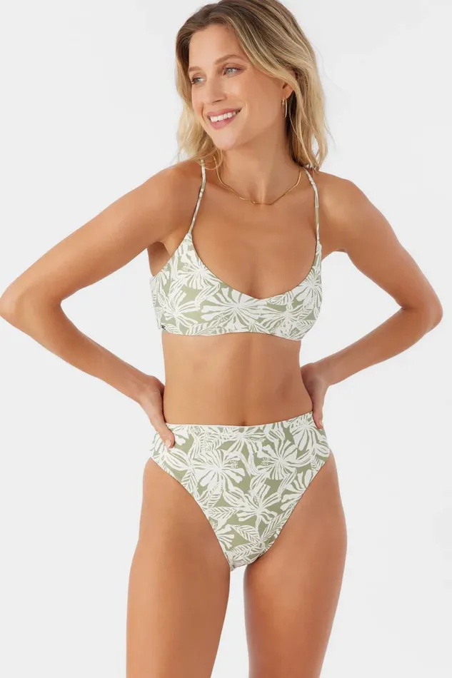 SALTWATER ESSENTIALS HALFMOON HUNTINGTON BRALETTE TOP Oil Green Women O039NEILL Sale