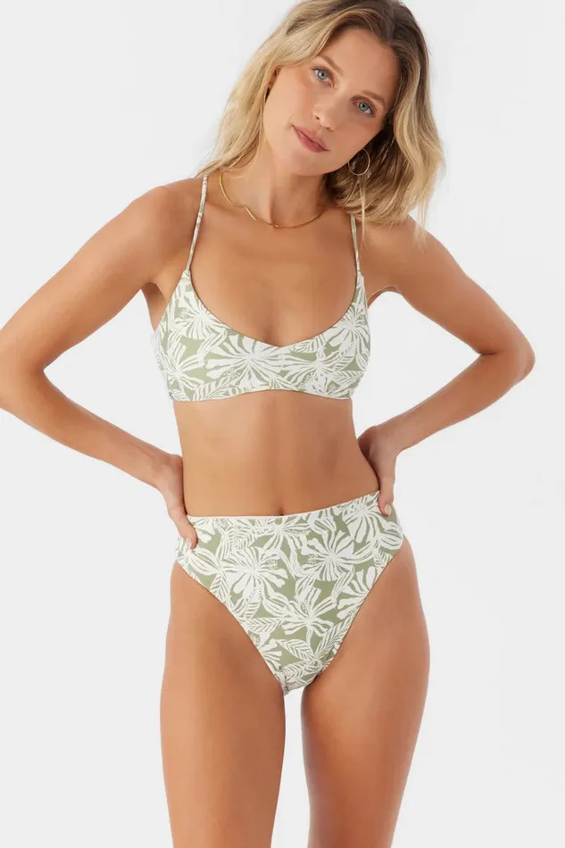 SALTWATER ESSENTIALS HALFMOON HUNTINGTON BRALETTE TOP Oil Green Women O039NEILL Sale