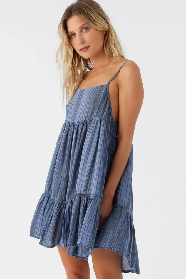 SALTWATER ESSENTIALS RILEE STRIPED COVERUP DRESS Slate Women O039NEILL Swim