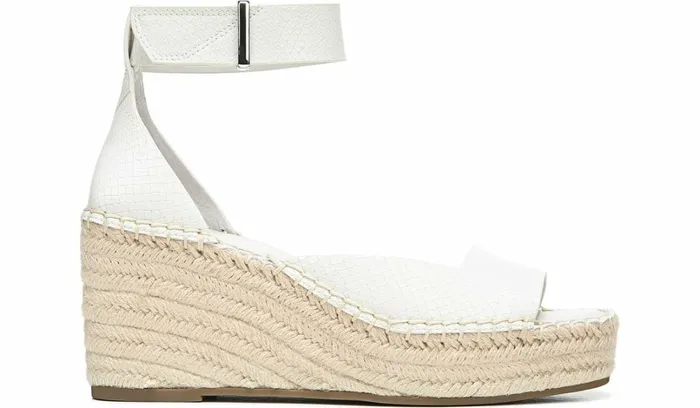 Sandals Women Franco Sarto Franco Camera Espadrille Wedge Sandal Putty Snake Print Faux Leather