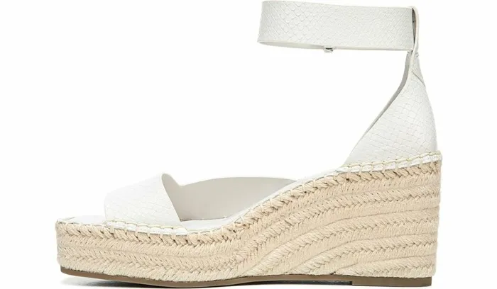 Sandals Women Franco Sarto Franco Camera Espadrille Wedge Sandal Putty Snake Print Faux Leather