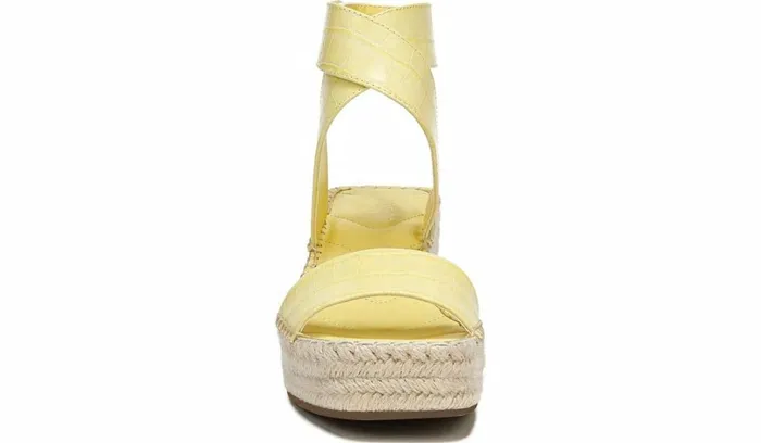 Sandals Women Franco Sarto Franco Carezza Espadrille Wedge Sandal Light Yellow Leather