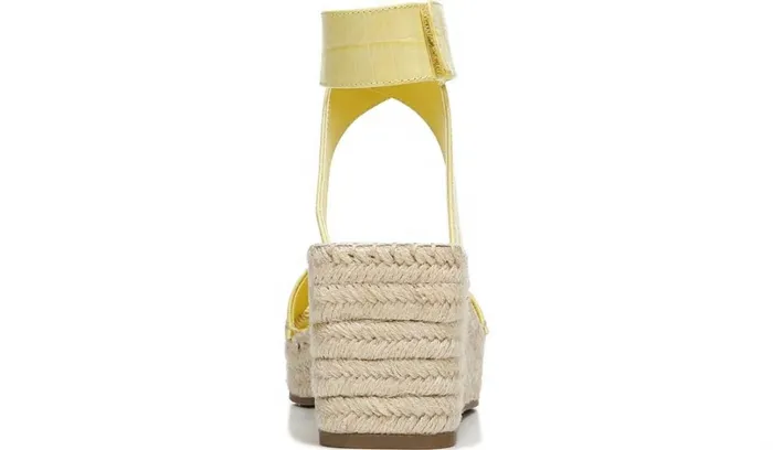 Sandals Women Franco Sarto Franco Carezza Espadrille Wedge Sandal Light Yellow Leather