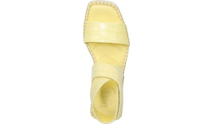 Sandals Women Franco Sarto Franco Carezza Espadrille Wedge Sandal Light Yellow Leather