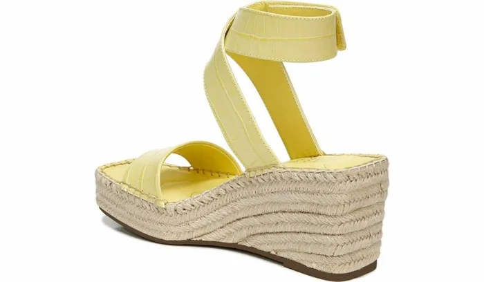 Sandals Women Franco Sarto Franco Carezza Espadrille Wedge Sandal Light Yellow Leather