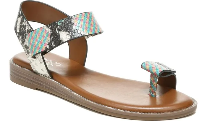 Sandals Women Franco Sarto Franco Geranio Sandal Yellow Snake Faux Leather