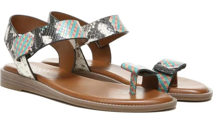 Sandals Women Franco Sarto Franco Geranio Sandal Yellow Snake Faux Leather