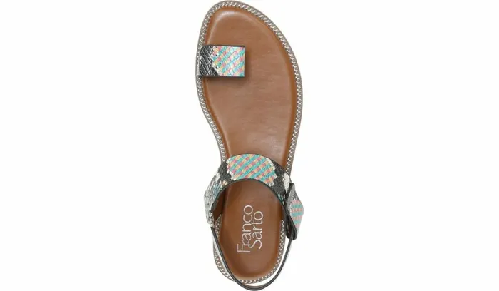 Sandals Women Franco Sarto Franco Geranio Sandal Yellow Snake Faux Leather
