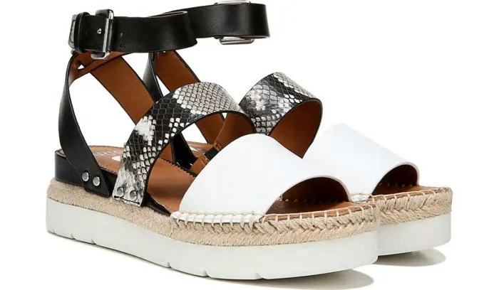 Sandals Women Franco Sarto Sarto Calvin 2 Wedge Sandal Roccia Snake Print Leather
