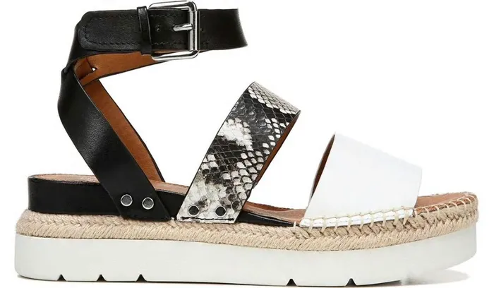 Sandals Women Franco Sarto Sarto Calvin 2 Wedge Sandal Roccia Snake Print Leather