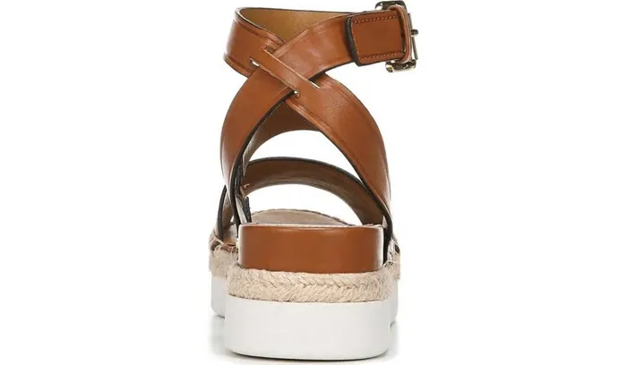 Sandals Women Franco Sarto Sarto Calvin Wedge Sandal Brown Leather