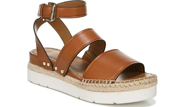 Sandals Women Franco Sarto Sarto Calvin Wedge Sandal Brown Leather