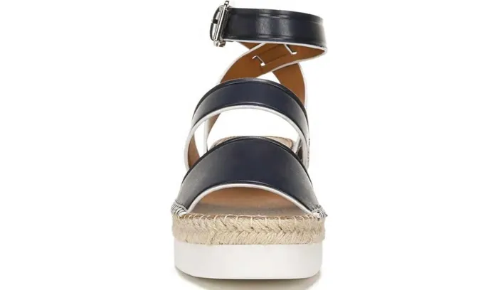 Sandals Women Franco Sarto Sarto Calvin Wedge Sandal Navy Leather