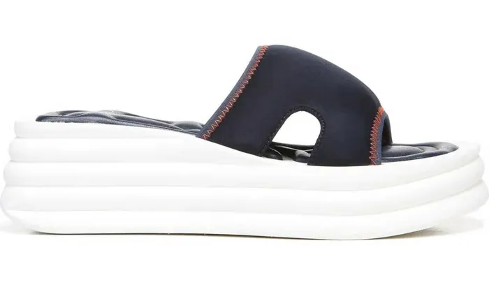 Sandals Women Franco Sarto Sarto Vina 2 Platform Slide Sandal Inky Navy Fabric