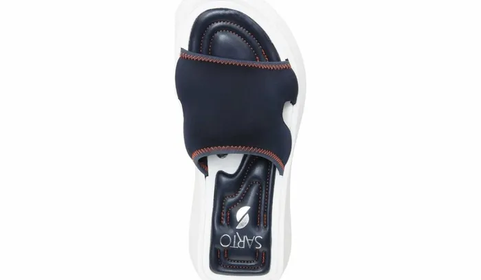 Sandals Women Franco Sarto Sarto Vina 2 Platform Slide Sandal Inky Navy Fabric